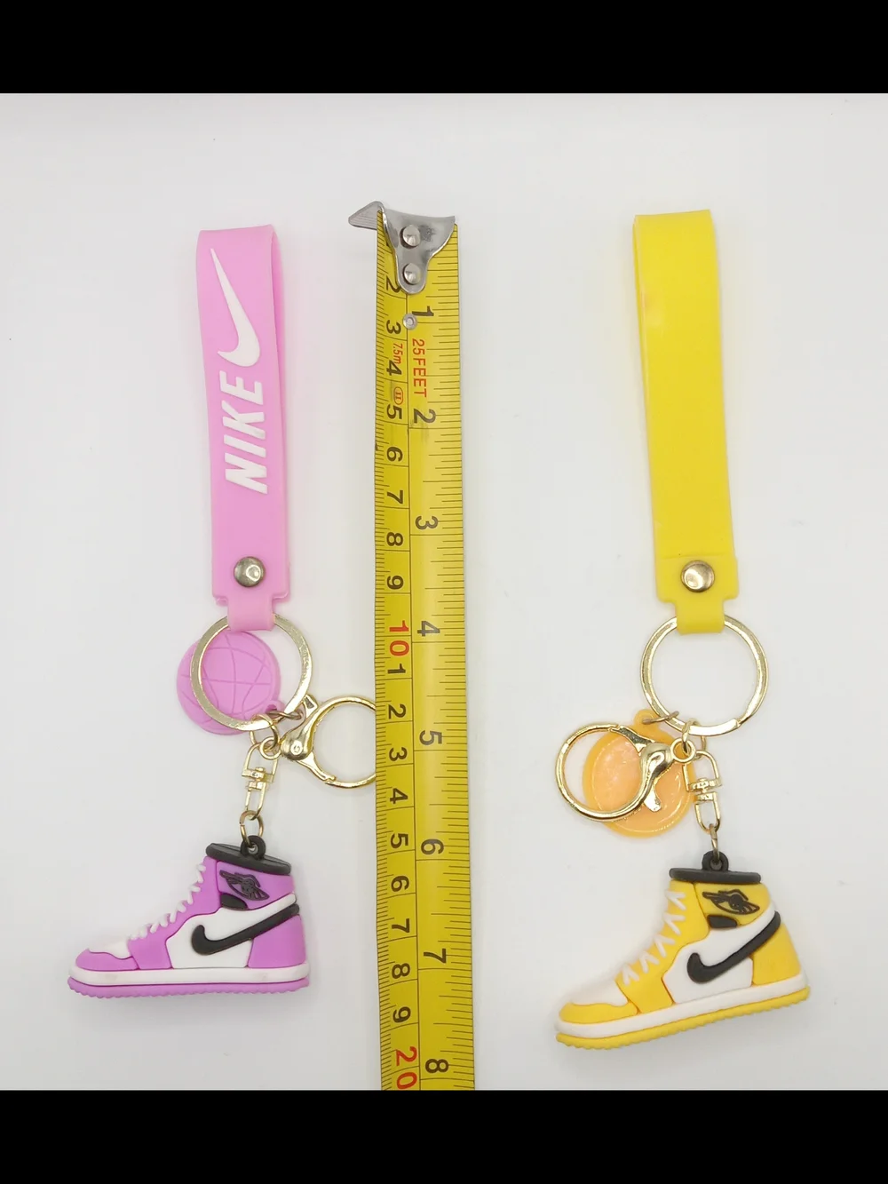 Nike Yellow and Pink Basketball Sneaker Keychain Backpack or Purse Charm